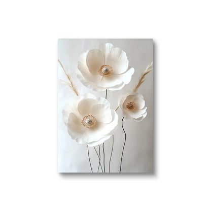Frameless Nordic Beige Peony Canvas Wall Art – Floral Botanical Home Decor (1PC/3PCS)