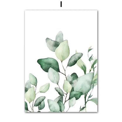 Modern Nordic Green Plant Canvas Wall Art – Spring Botanical Home Decor