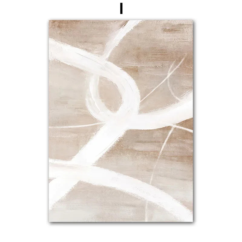 Beige Peach Blossom Swan Lover Canvas Wall Art – Nordic Spring Home Decor
