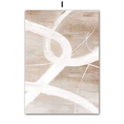 Beige Peach Blossom Swan Lover Canvas Wall Art – Nordic Spring Home Decor