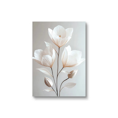 Frameless Nordic Beige Peony Canvas Wall Art – Floral Botanical Home Decor (1PC/3PCS)