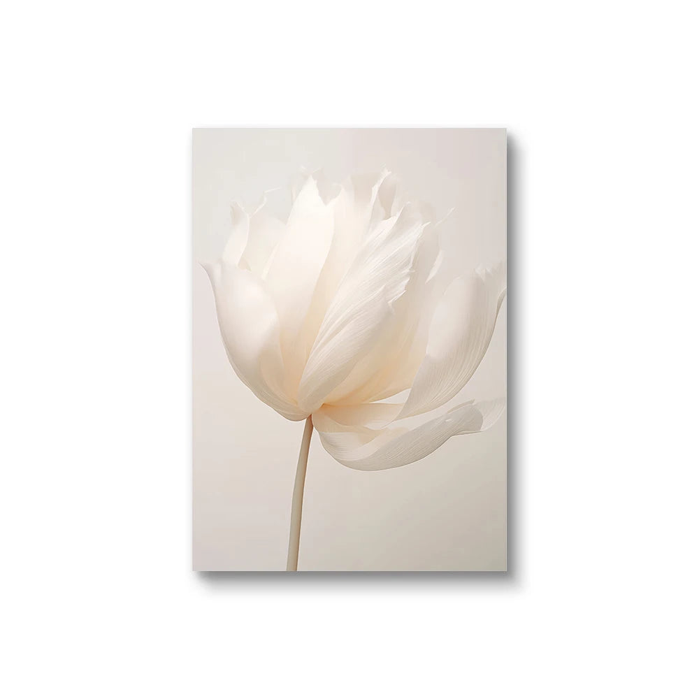 Frameless Nordic Beige Peony Canvas Wall Art – Floral Botanical Home Decor (1PC/3PCS)