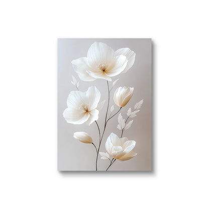 Frameless Nordic Beige Peony Canvas Wall Art – Floral Botanical Home Decor (1PC/3PCS)