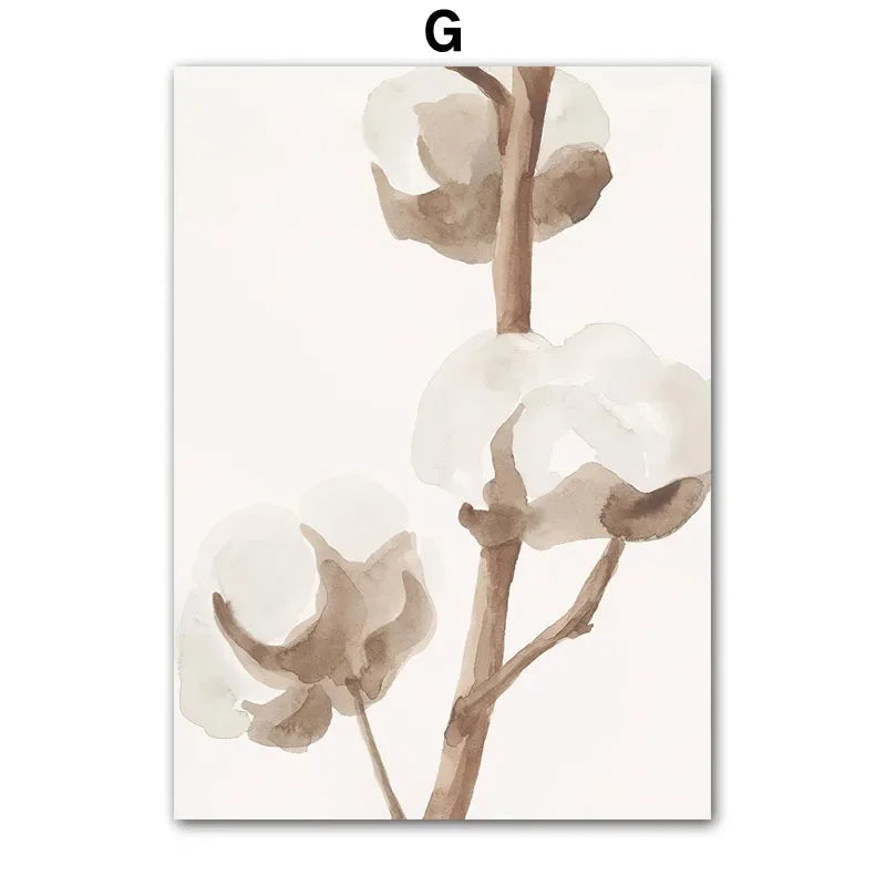 Beige Peach Blossom Swan Lover Canvas Wall Art – Nordic Spring Home Decor