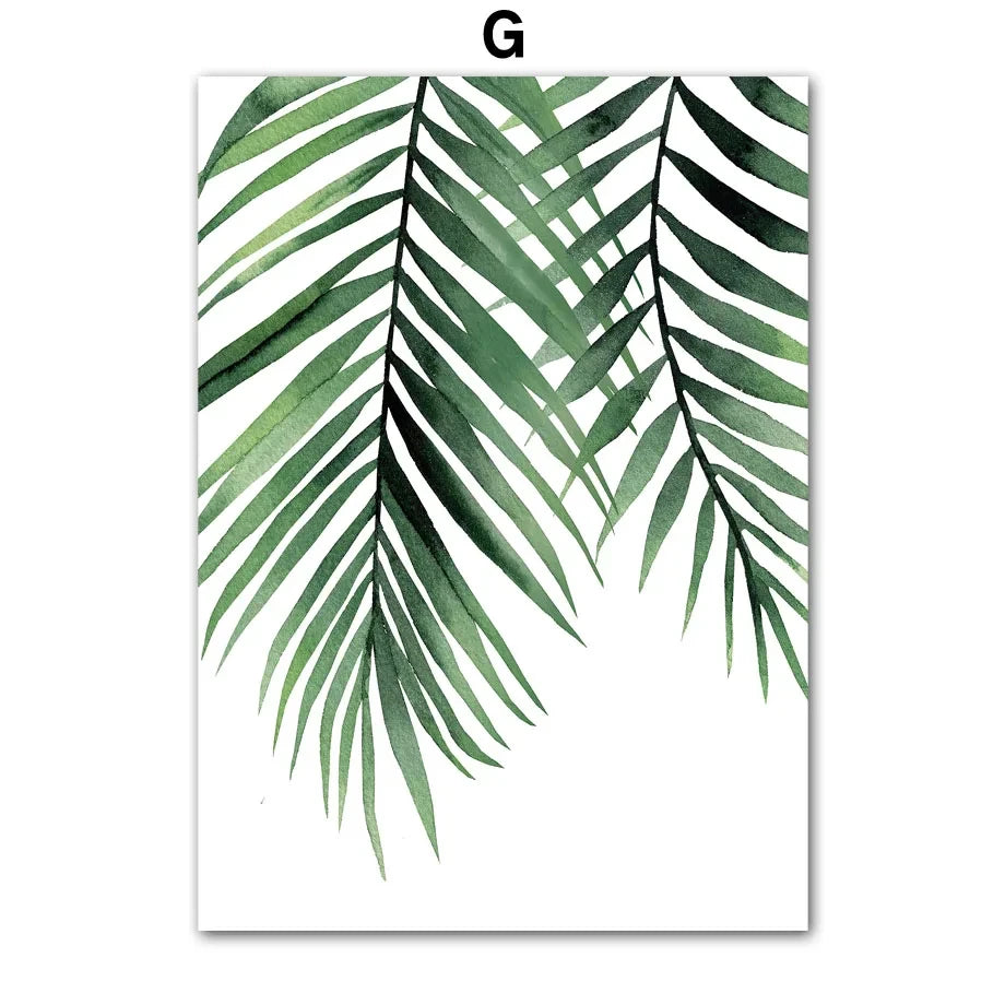 Modern Nordic Green Plant Canvas Wall Art – Spring Botanical Home Decor