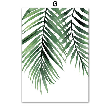 Modern Nordic Green Plant Canvas Wall Art – Spring Botanical Home Decor